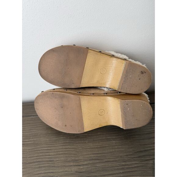 FARYL by FarylRobin Tan Faux Sheepskin Studded Mule Clogs Women’s Size 8 - Picture 6 of 7